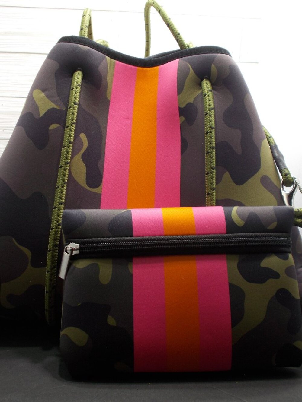 Womens Neoprene Beach Tote Bag with Matching Make Up Bag